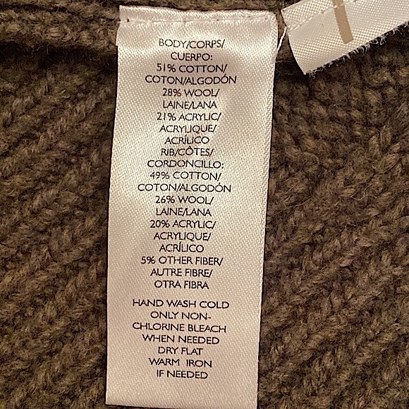 LOFT Olive Green Cable Knit Wool Blend Front Zip Cardigan Sweater Size Small - Picture 8 of 8